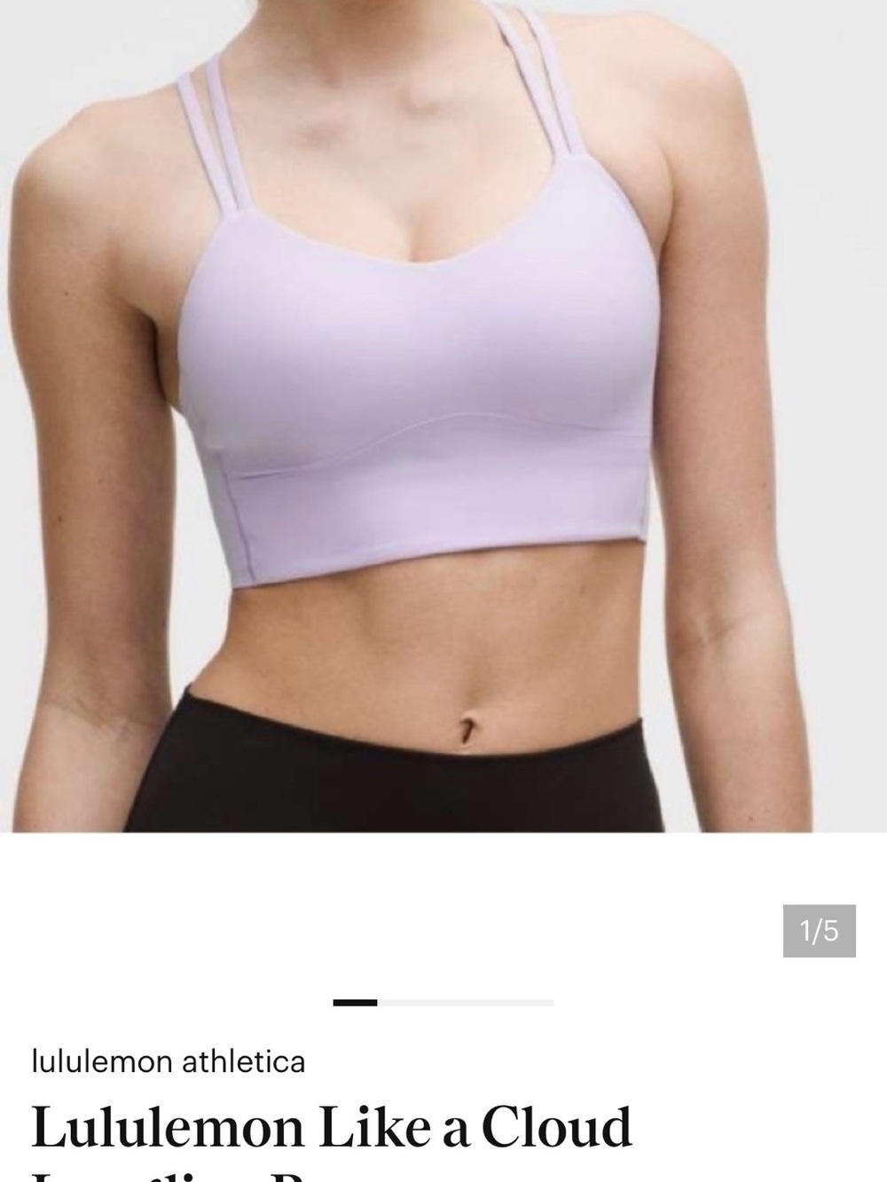 Lululemon Like a Cloud Longline Bra Size 4 Lavender
